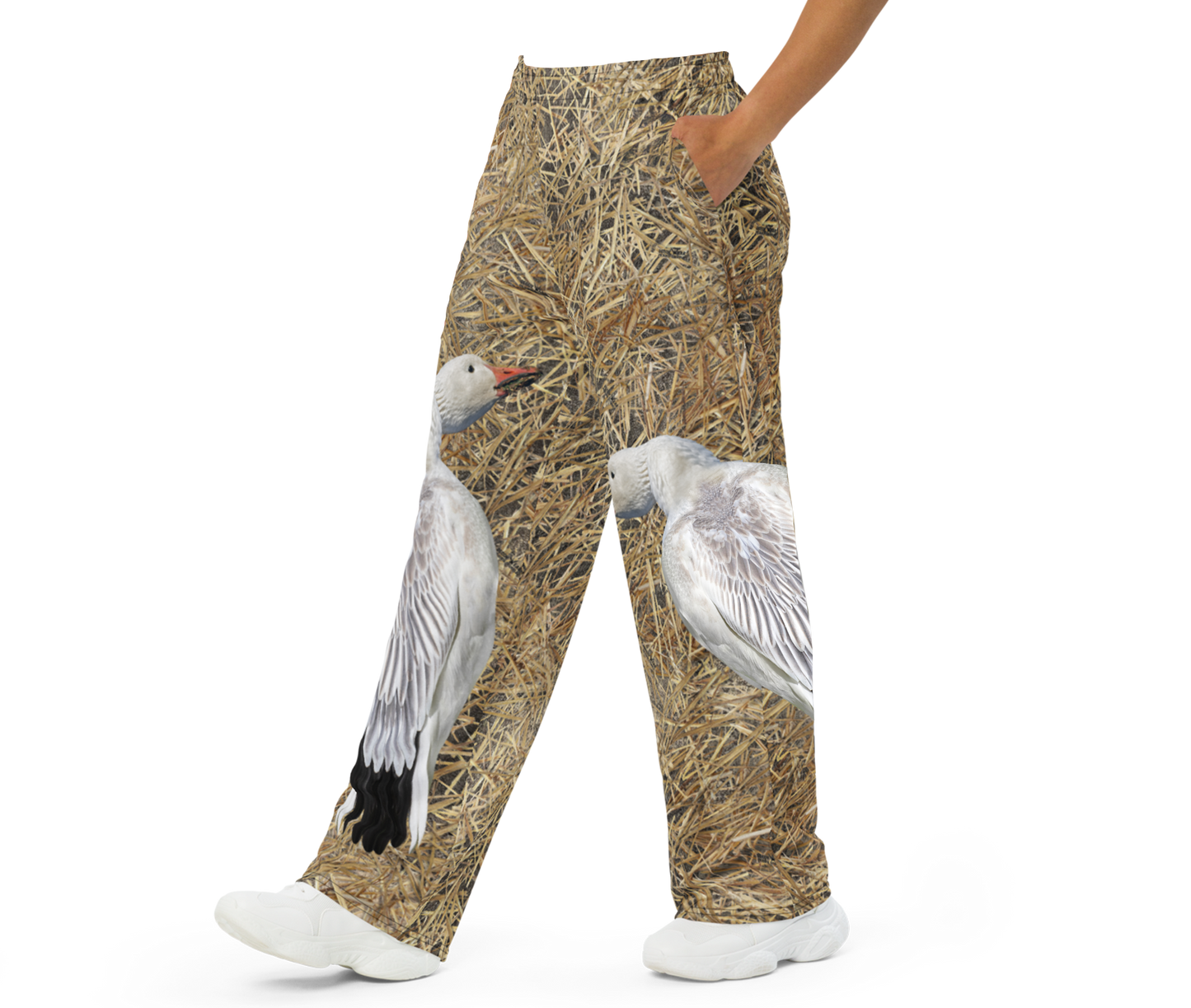 Snow Goose on Prairie Stubble Full Cover Pants - Decoy Wear by Ongaro