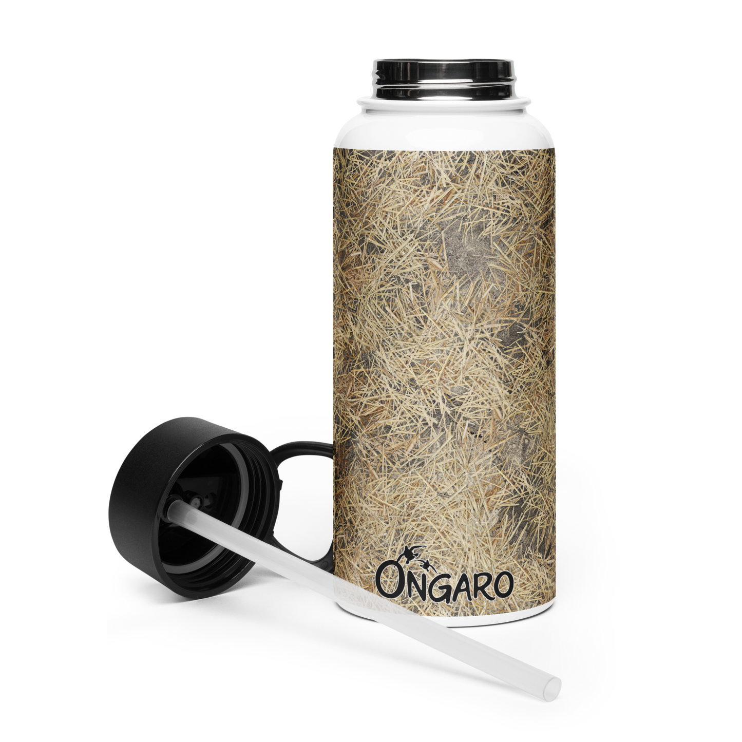 Prairie Stubble - Ongaro - Stainless steel water bottle with a straw lid