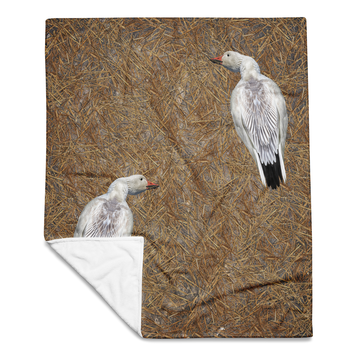 Prairie Stubble Snow Goose Cover Blanket
