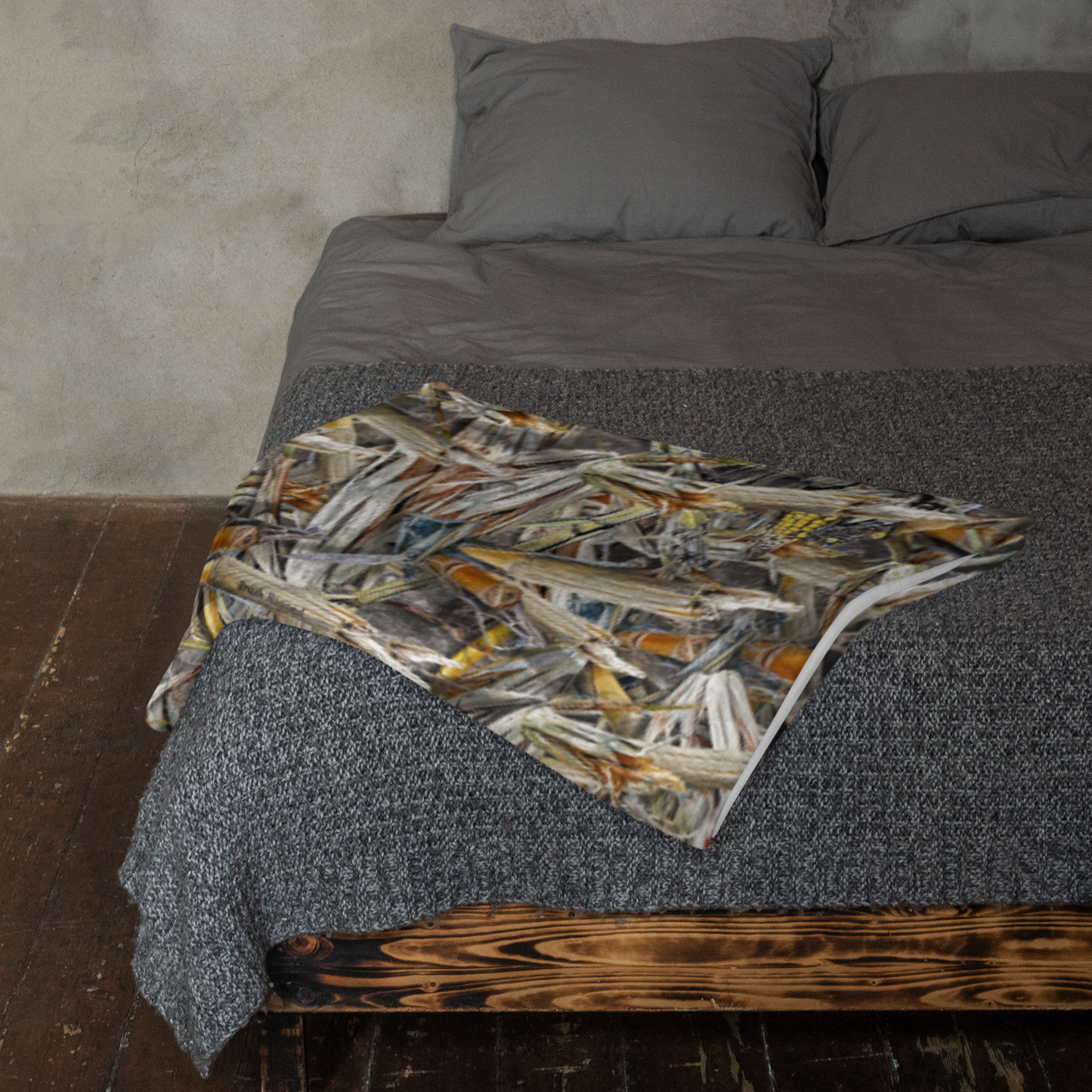Brush Hogged Corn Cover Throw Blanket